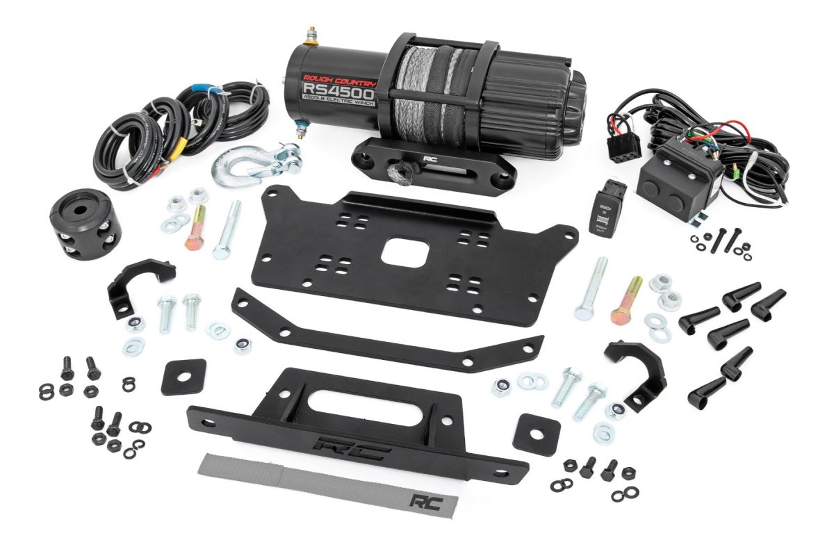 Honda Talon 1000X Winch Mount - Rough Country - RS4500S - Black - '19-'22
